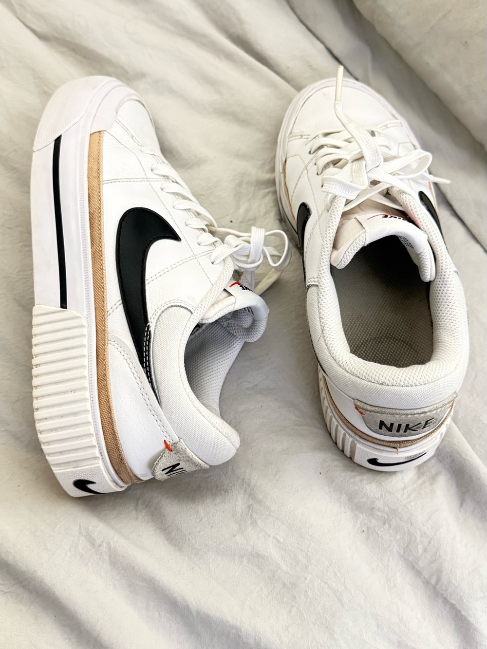 Nike Court Legacy Lift White Black Women Casual Platform Shoes Size 8.5 - Picture 5 of 8